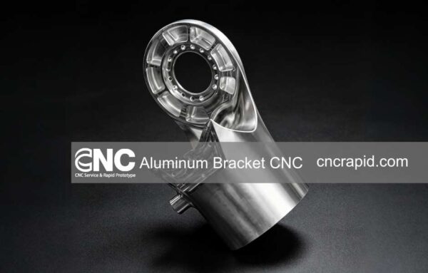 Complex curved aluminum bracket CNC machined and hand-finished by CNC Rapid, with precision bolt flange and smooth surface