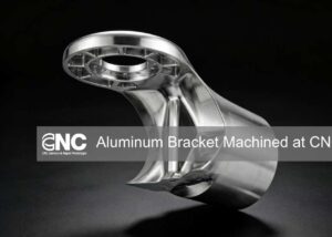 Complex curved aluminum bracket CNC machined and hand-finished by CNC Rapid, with precision bolt flange and smooth surface